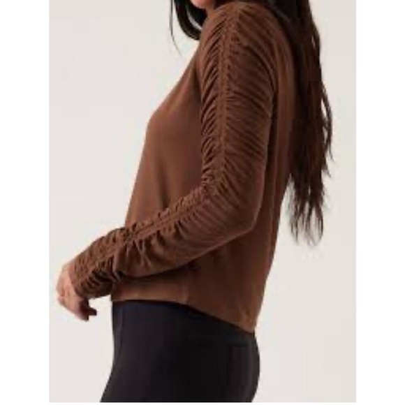 Athleta Tops - Athleta All Around Ruched Top Brown  Plus size 3X Womens Long Sleeve NWOT